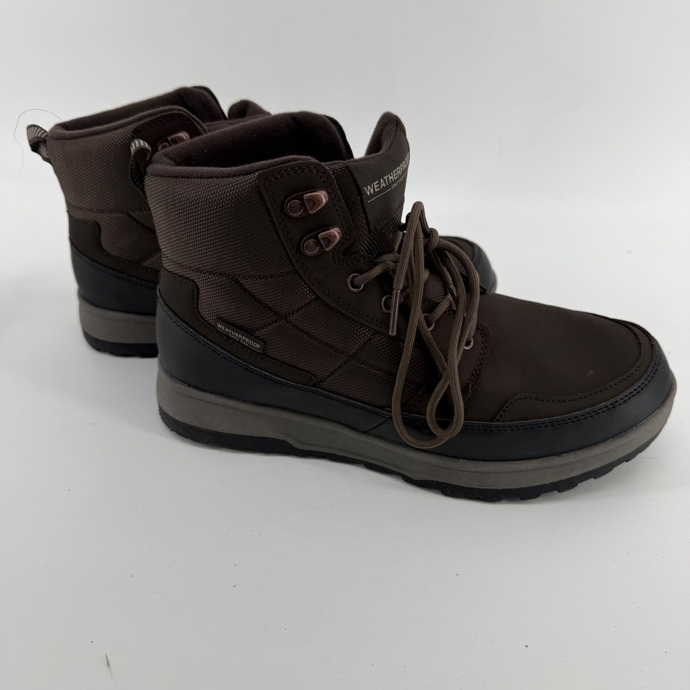 Weatherproof Jenkins Mens Brown Lace Up Boots Memory Foam Size 10 1899638
